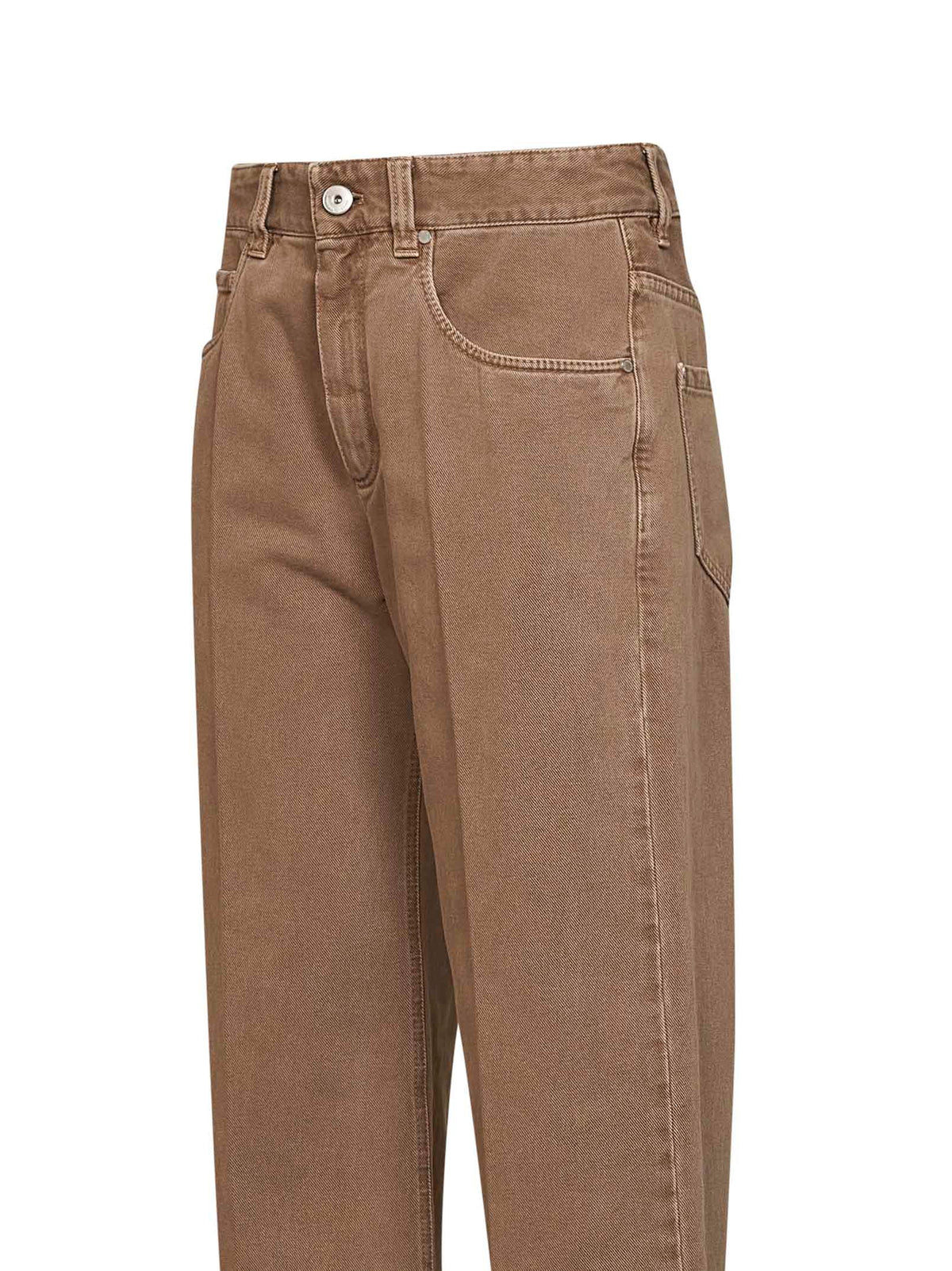 Brunello Cucinelli Women Warm Amber Dyed Denim Contemporary Loose Jeans BRUNELLO CUCINELLI