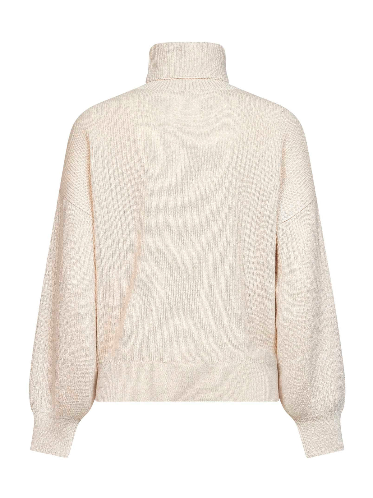 Brunello Cucinelli Women Butter Lamé Cashmere Blend Knit Turtleneck Sweater BRUNELLO CUCINELLI