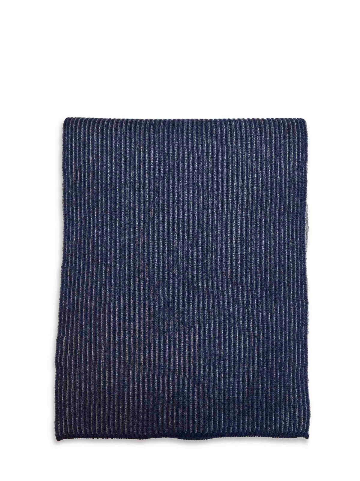 Brunello Cucinelli Men Navy Blue Cashmere Vanisé Knit Scarf BRUNELLO CUCINELLI