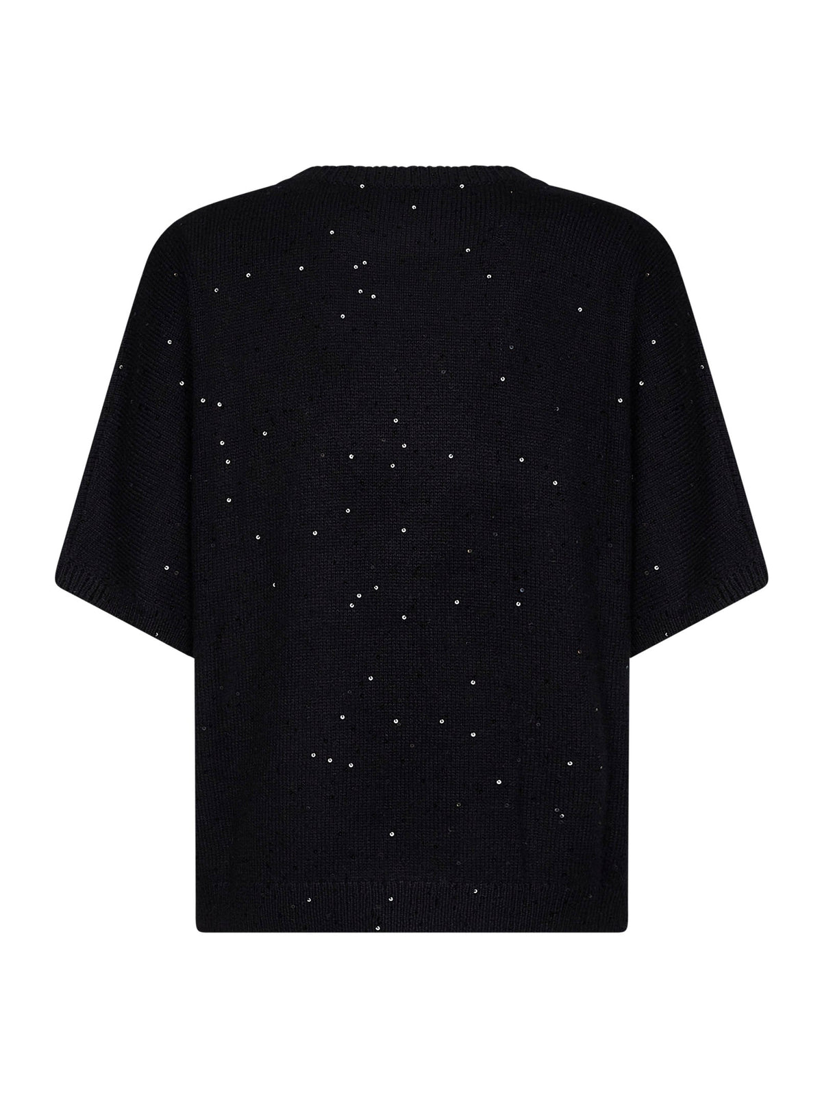 Brunello Cucinelli Women Black Sequin-Embellished Cashmere And Silk Sweater BRUNELLO CUCINELLI