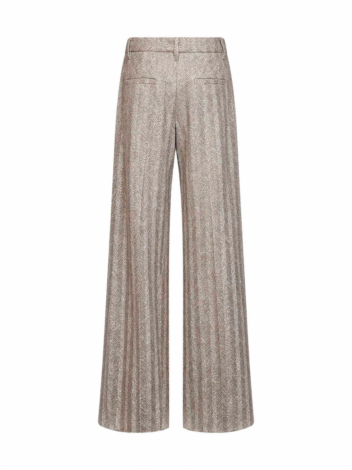 Brunello Cucinelli Women Grey Dazzling Chevron Embroidery Trousers BRUNELLO CUCINELLI