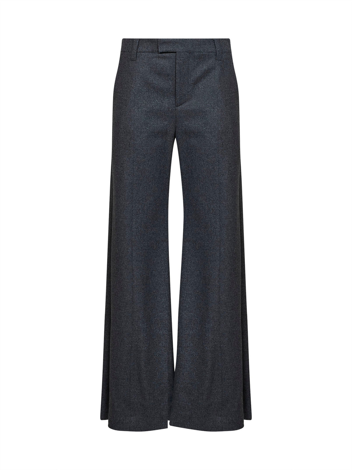 Brunello Cucinelli Women Medium Grey Virgin Wool And Cashmere Wide Flare Trousers BRUNELLO CUCINELLI