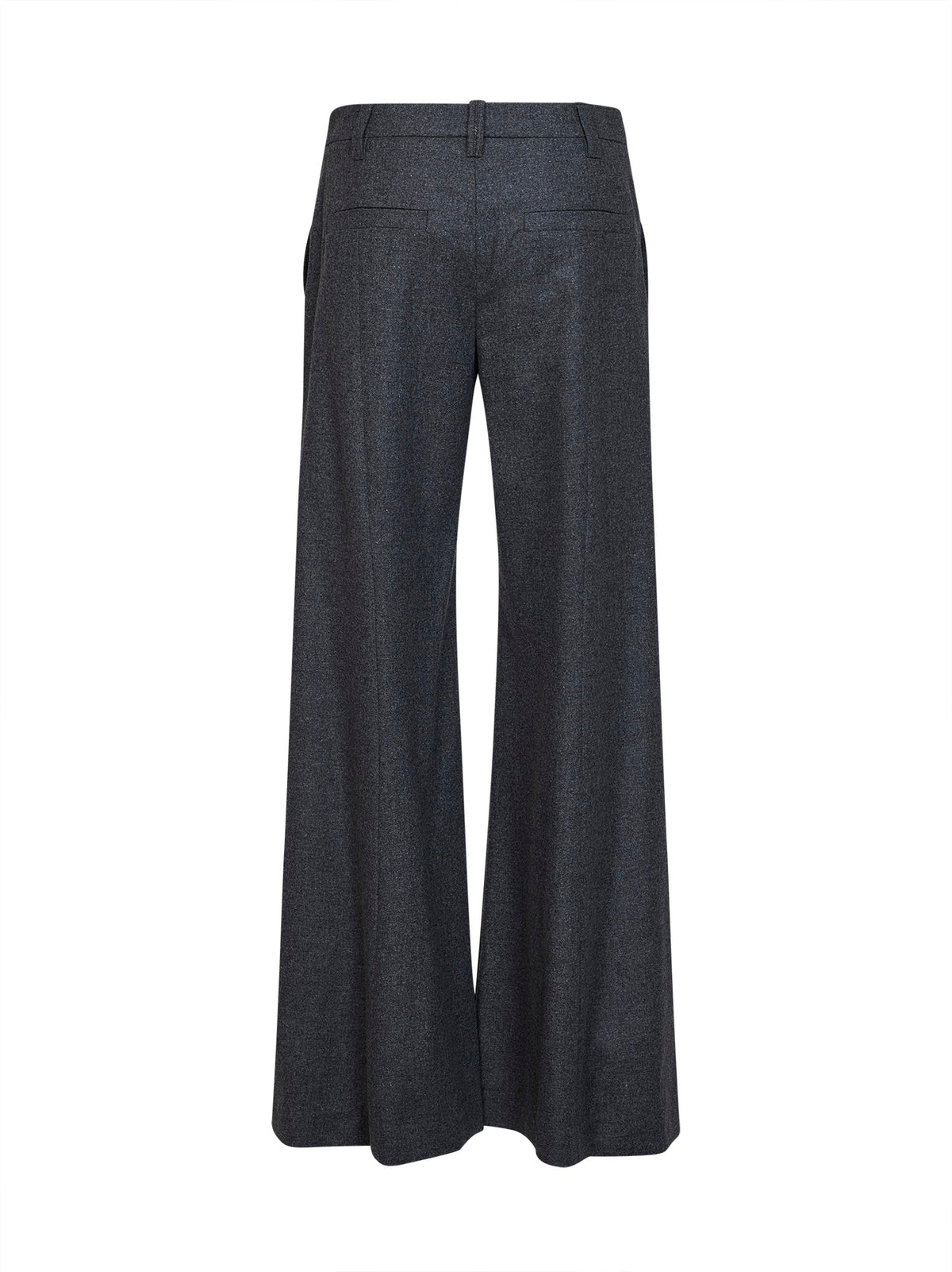 Brunello Cucinelli Women Medium Grey Virgin Wool And Cashmere Wide Flare Trousers BRUNELLO CUCINELLI