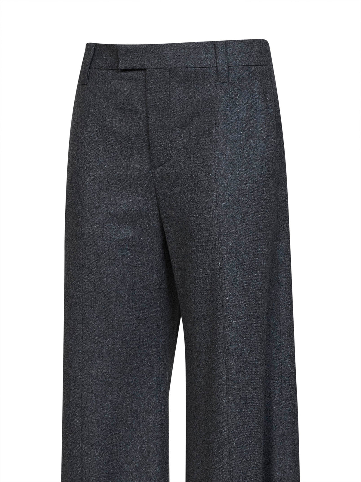 Brunello Cucinelli Women Medium Grey Virgin Wool And Cashmere Wide Flare Trousers BRUNELLO CUCINELLI