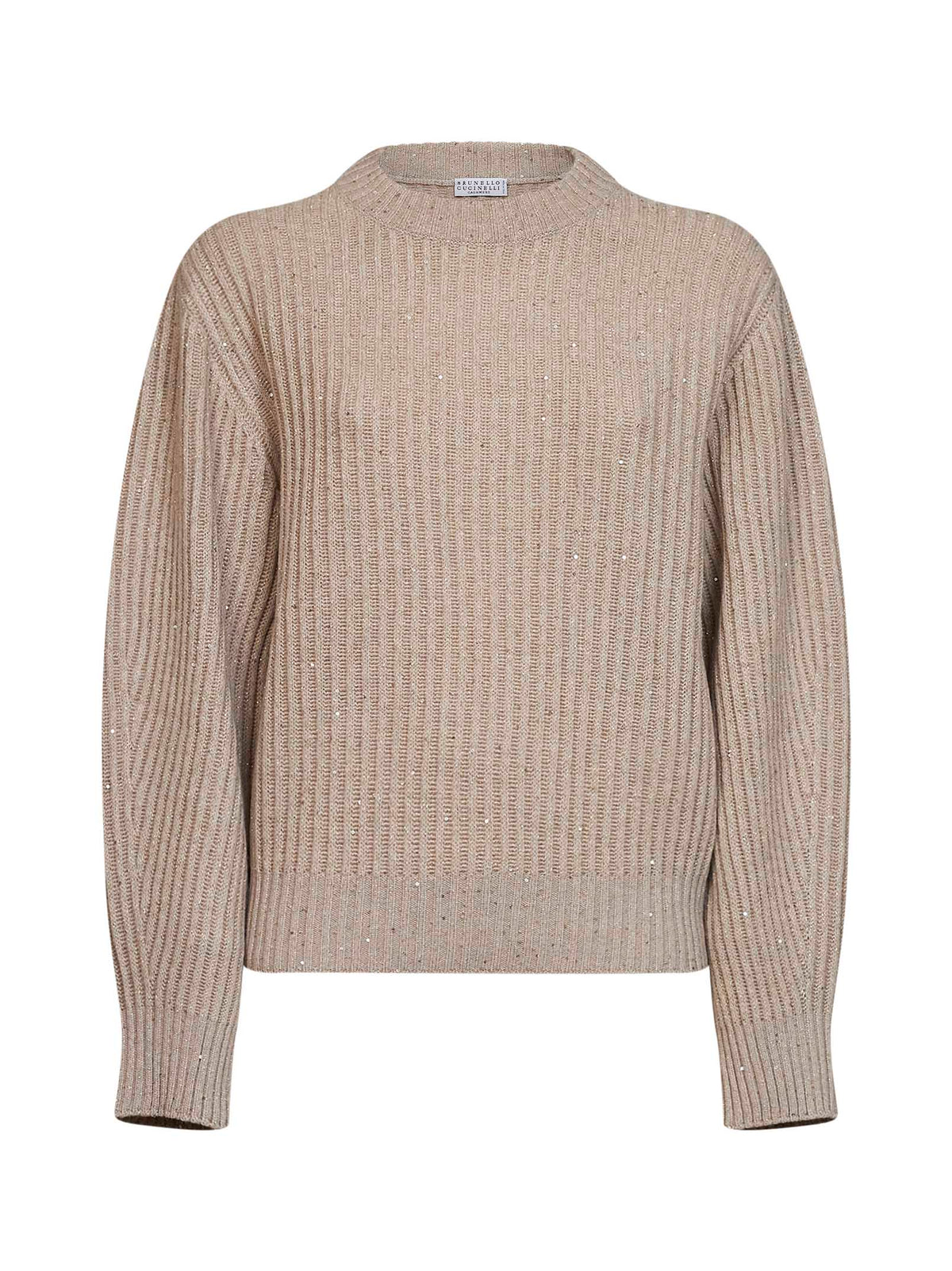 Brunello Cucinelli Women Beige Sparkling & Dazzling Sweater BRUNELLO CUCINELLI