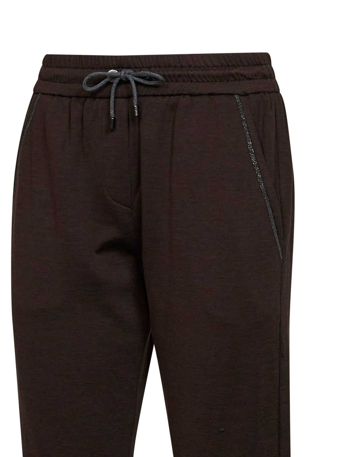 Brunello Cucinelli Women Brown Shiny Pocket Detail Trousers BRUNELLO CUCINELLI