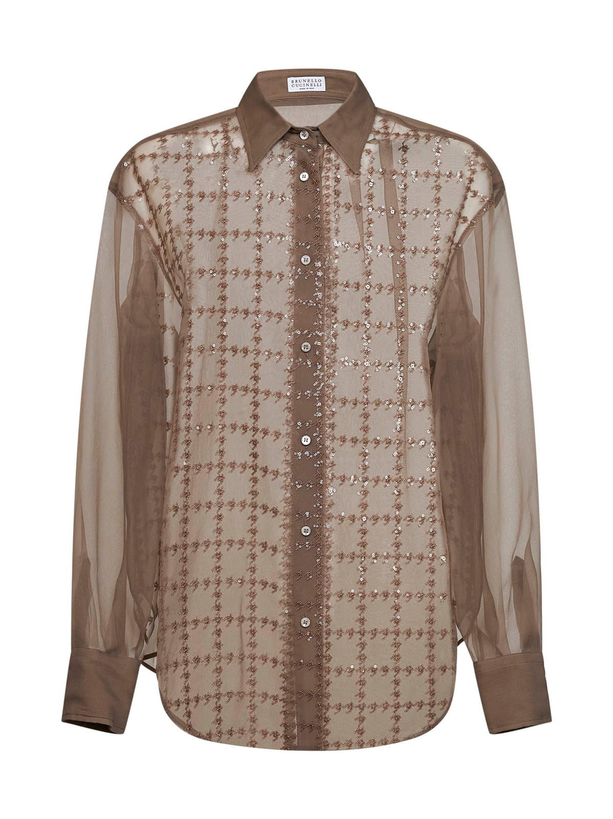 Brunello Cucinelli Women Rope Silk Georgette Embroidered Shirt BRUNELLO CUCINELLI