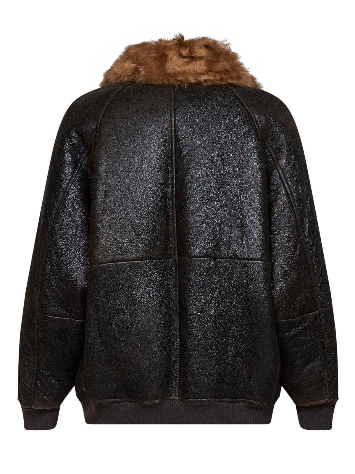 Brunello Cucinelli Women Brown Vintage-Effect Nappa Leather Jacket BRUNELLO CUCINELLI