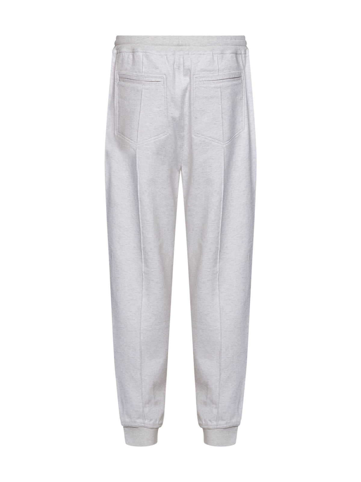 Brunello Cucinelli Men Travertine White Techno Cotton Double Jersey Trousers BRUNELLO CUCINELLI