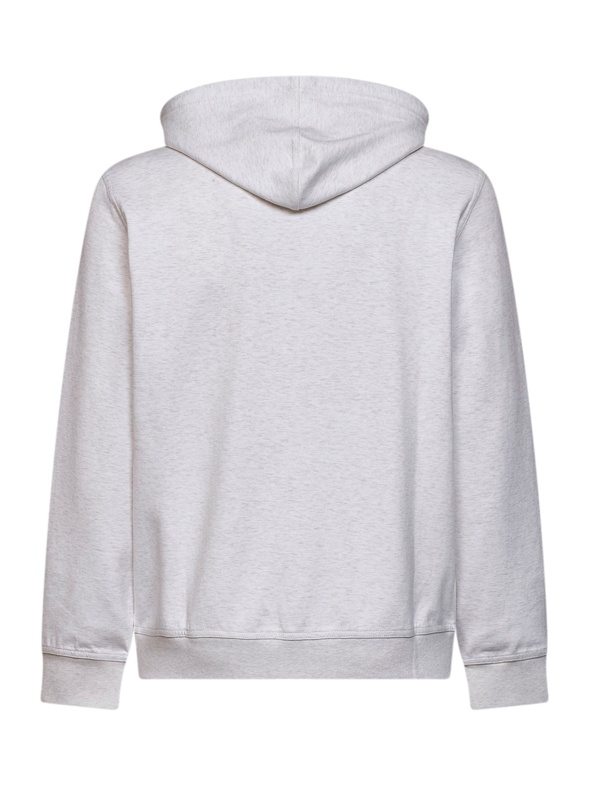 Brunello Cucinelli Men Travertine White Techno Cotton Double Jersey Zip-Up Hoodie BRUNELLO CUCINELLI