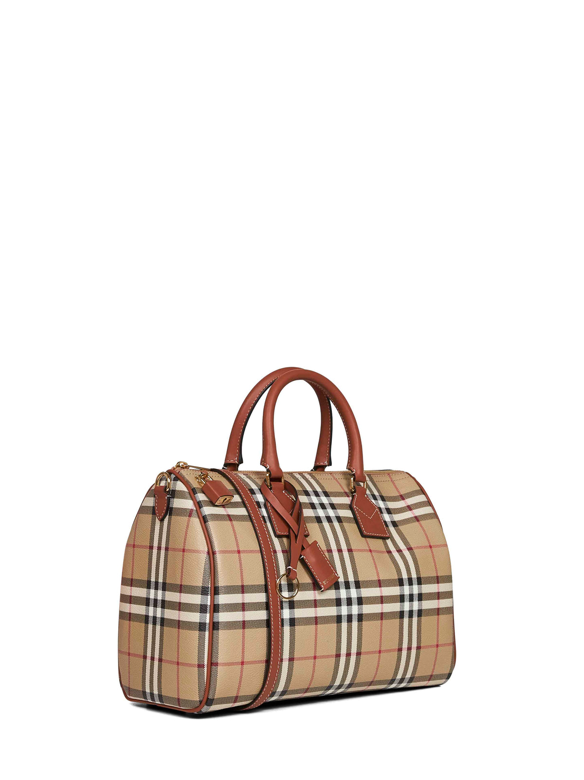 Burberry Women Archive Beige Check Medium Bowling Bag BURBERRY