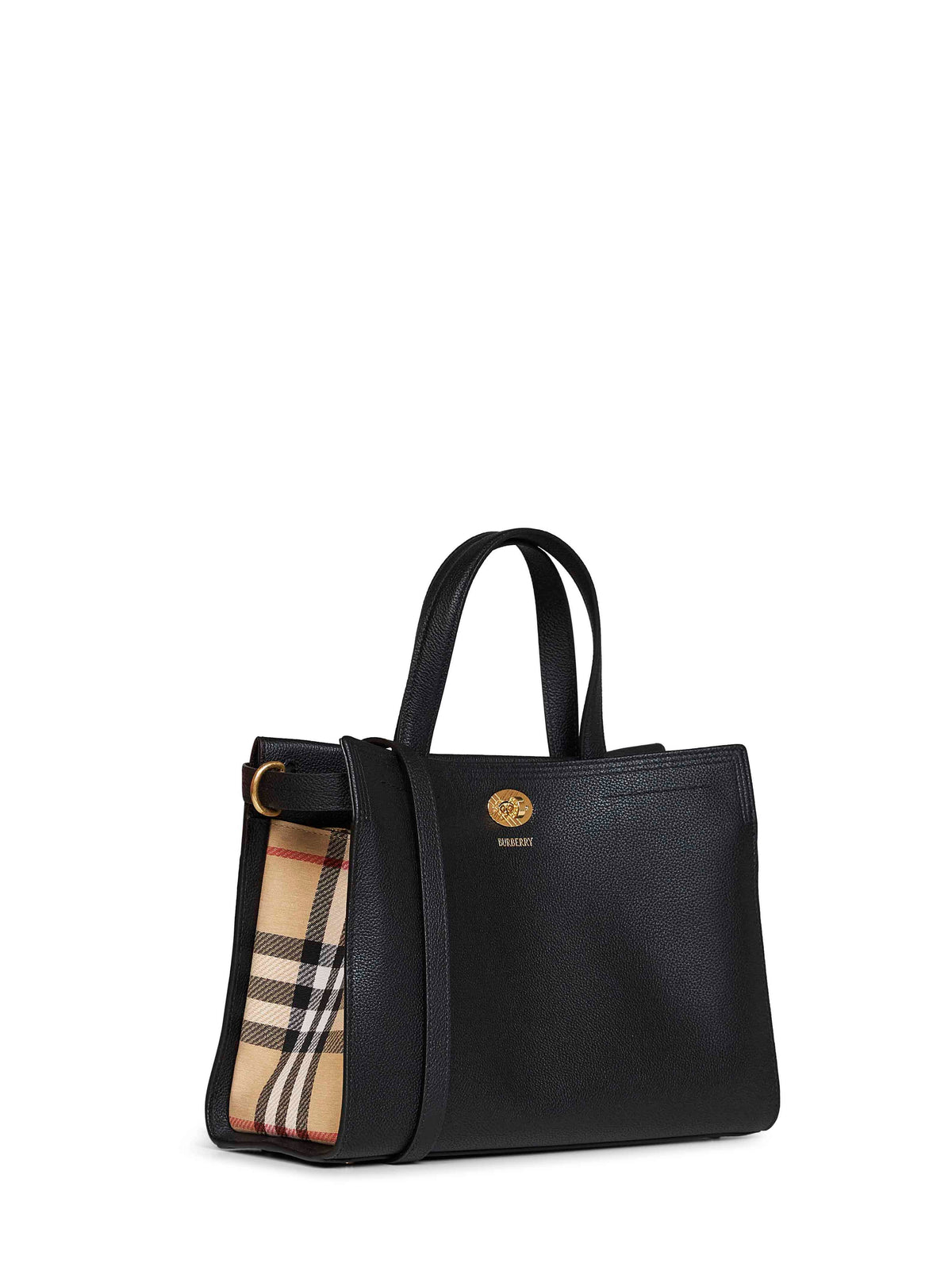 Burberry Women Black Cotswolds Check Small Tote BURBERRY