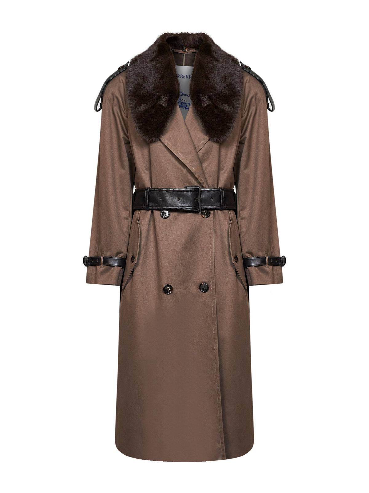 Burberry Women Sepia Brown Gabardine Roseville Long Trench Coat BURBERRY