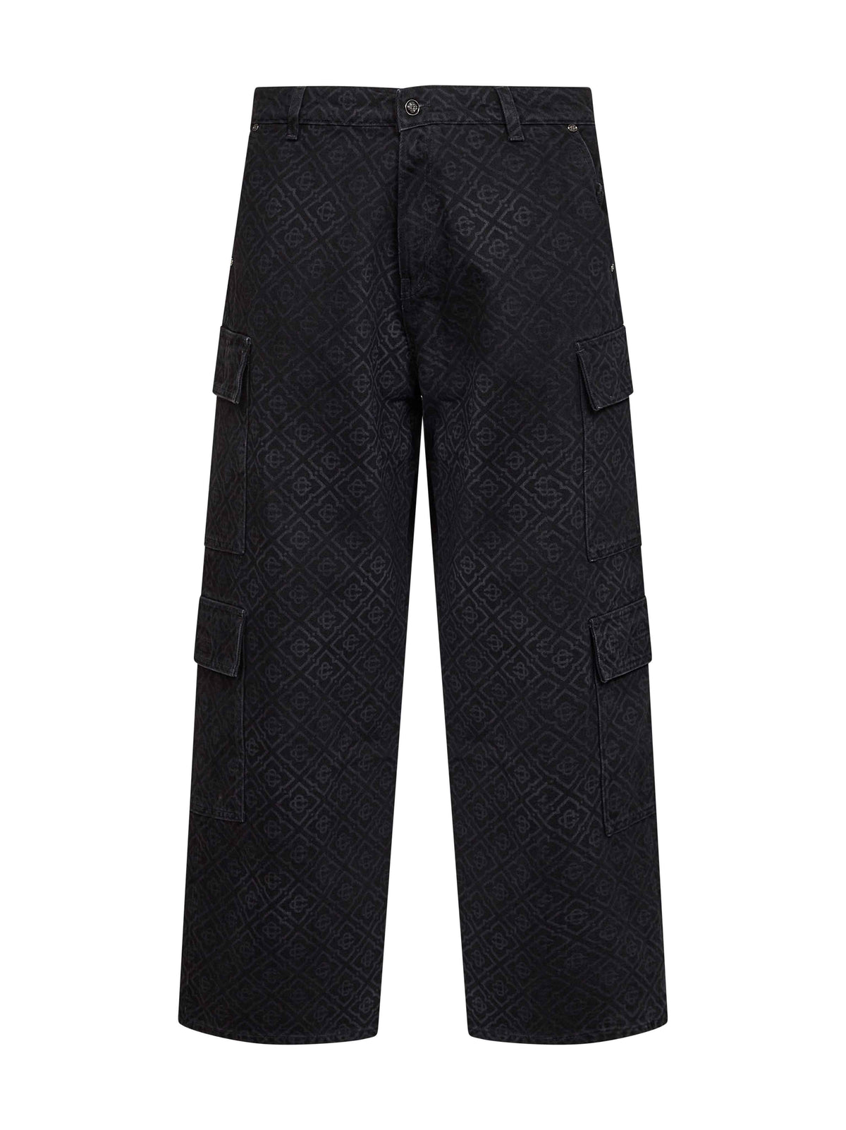 Casablanca Men Black Cotton Denim Monogram Cargo Jeans CASABLANCA