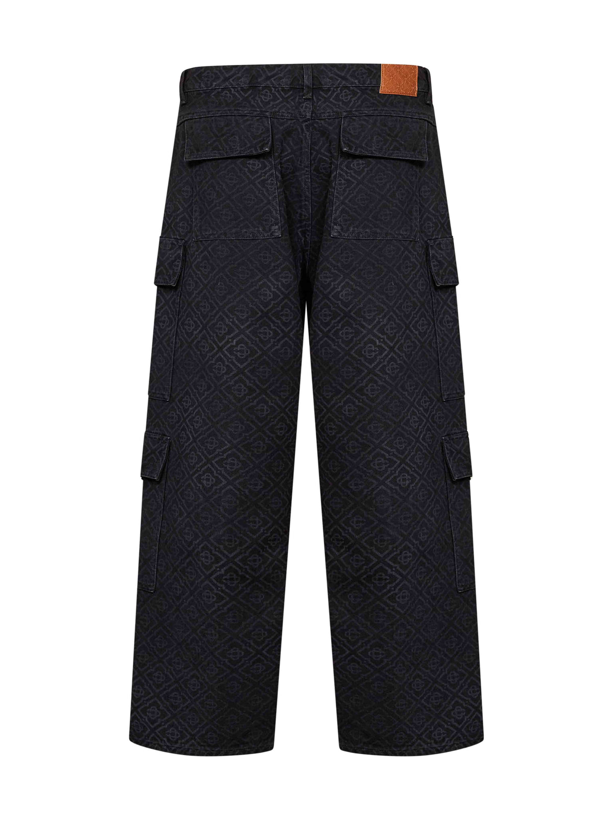 Casablanca Men Black Cotton Denim Monogram Cargo Jeans CASABLANCA