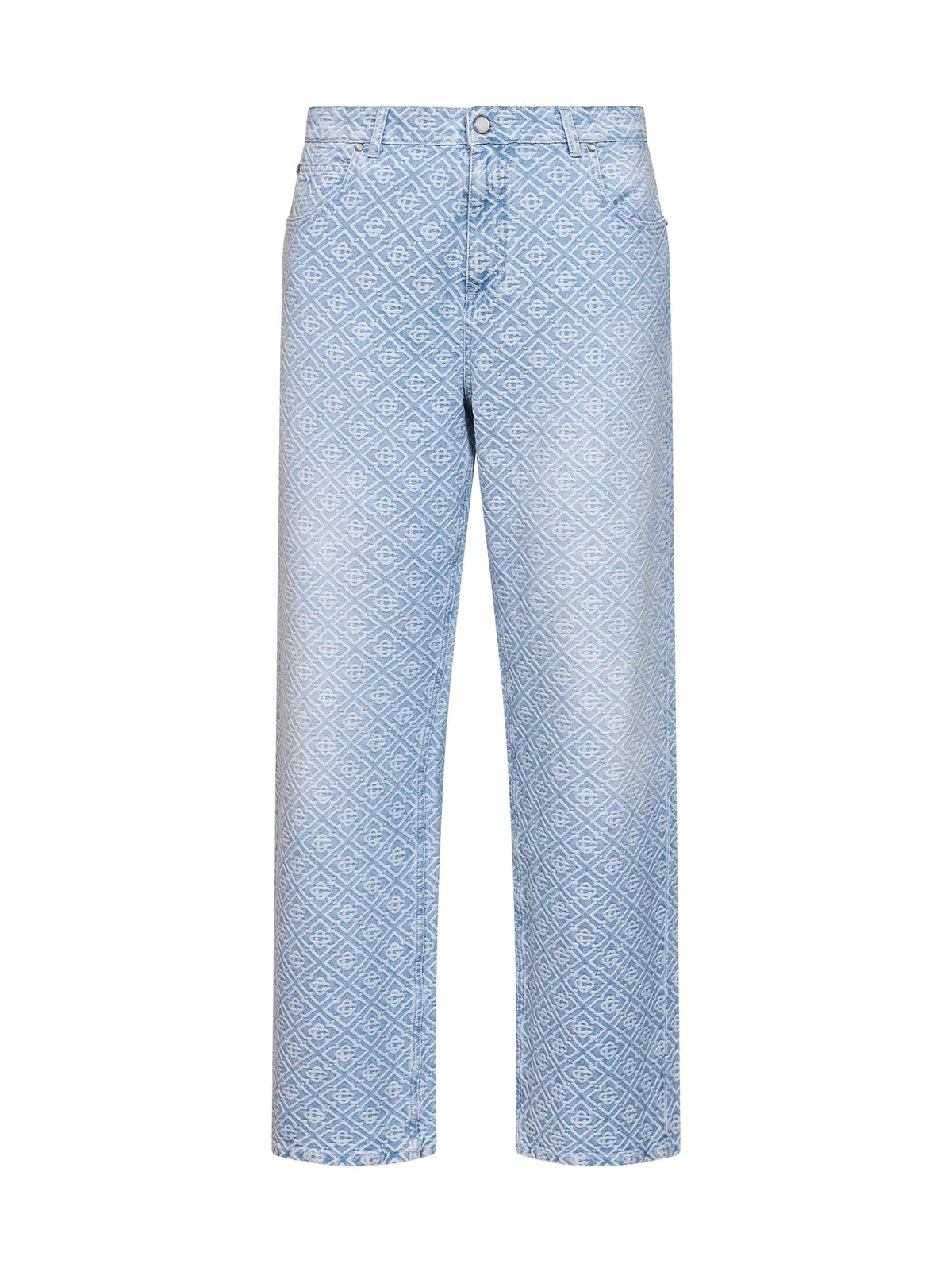 Casablanca Men Light Blue Denim Washed Monogram Jeans CASABLANCA
