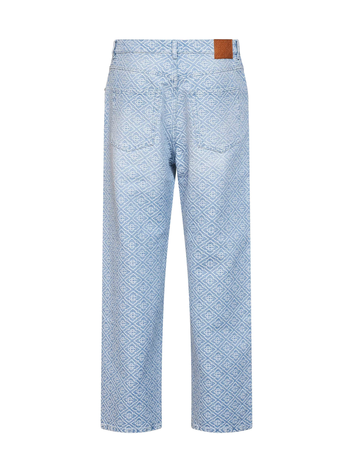 Casablanca Men Light Blue Denim Washed Monogram Jeans CASABLANCA