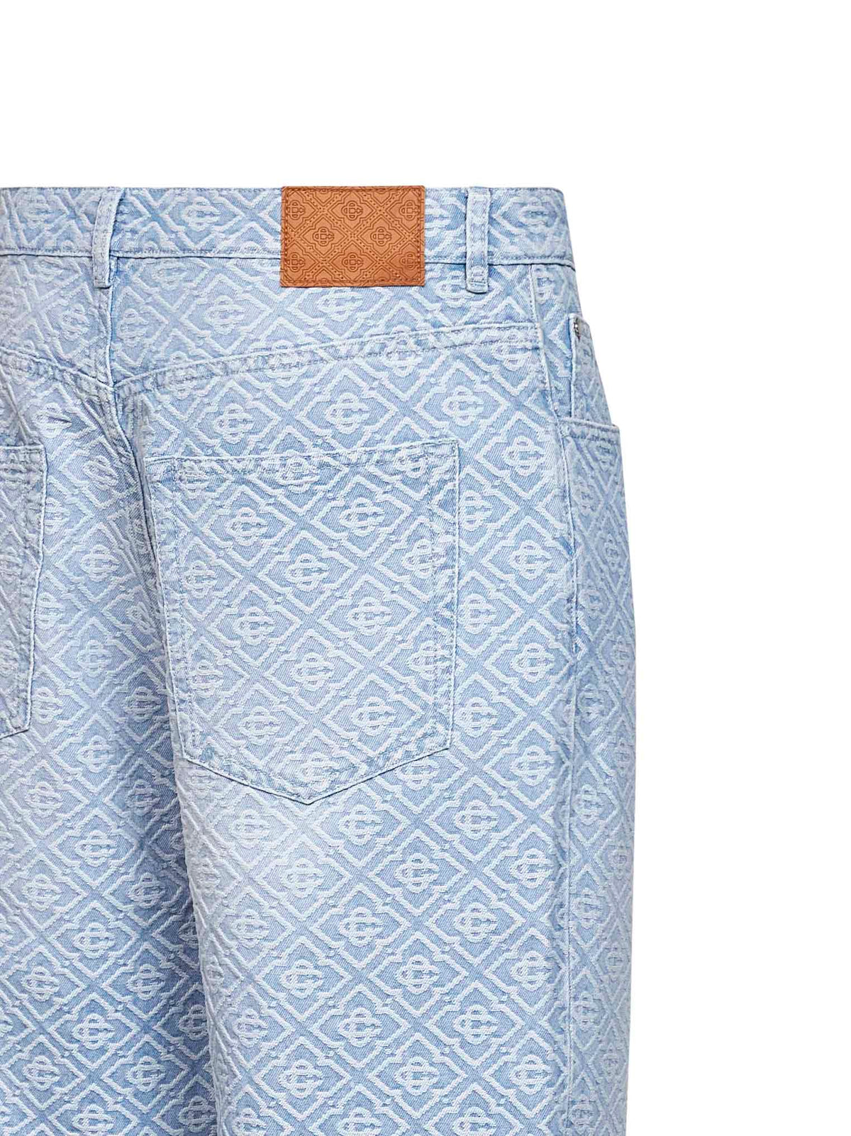 Casablanca Men Light Blue Denim Washed Monogram Jeans CASABLANCA