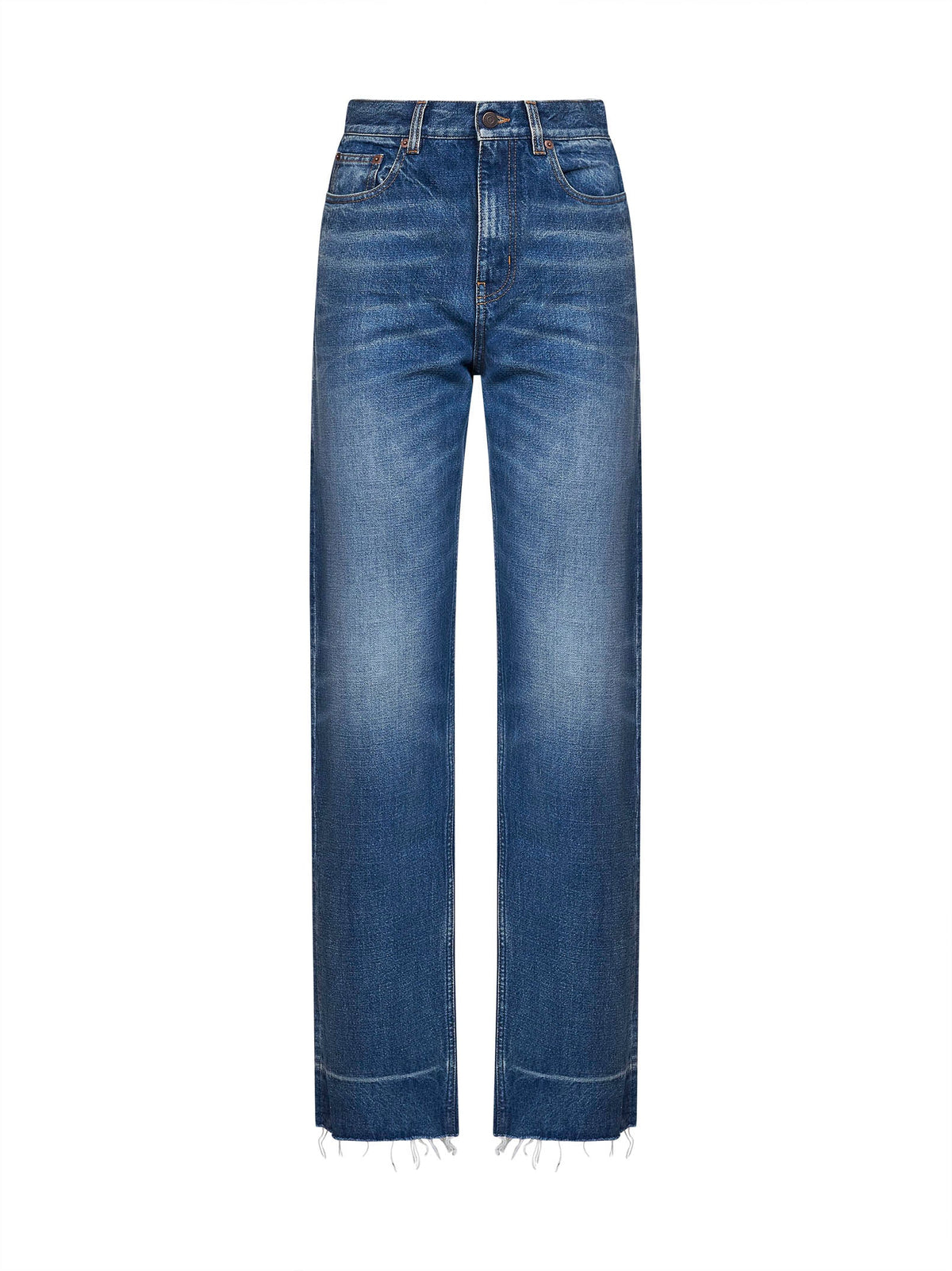 Chloé Women Dark Cobalt Denim High-Rise Straight-Leg Jeans CHLOE