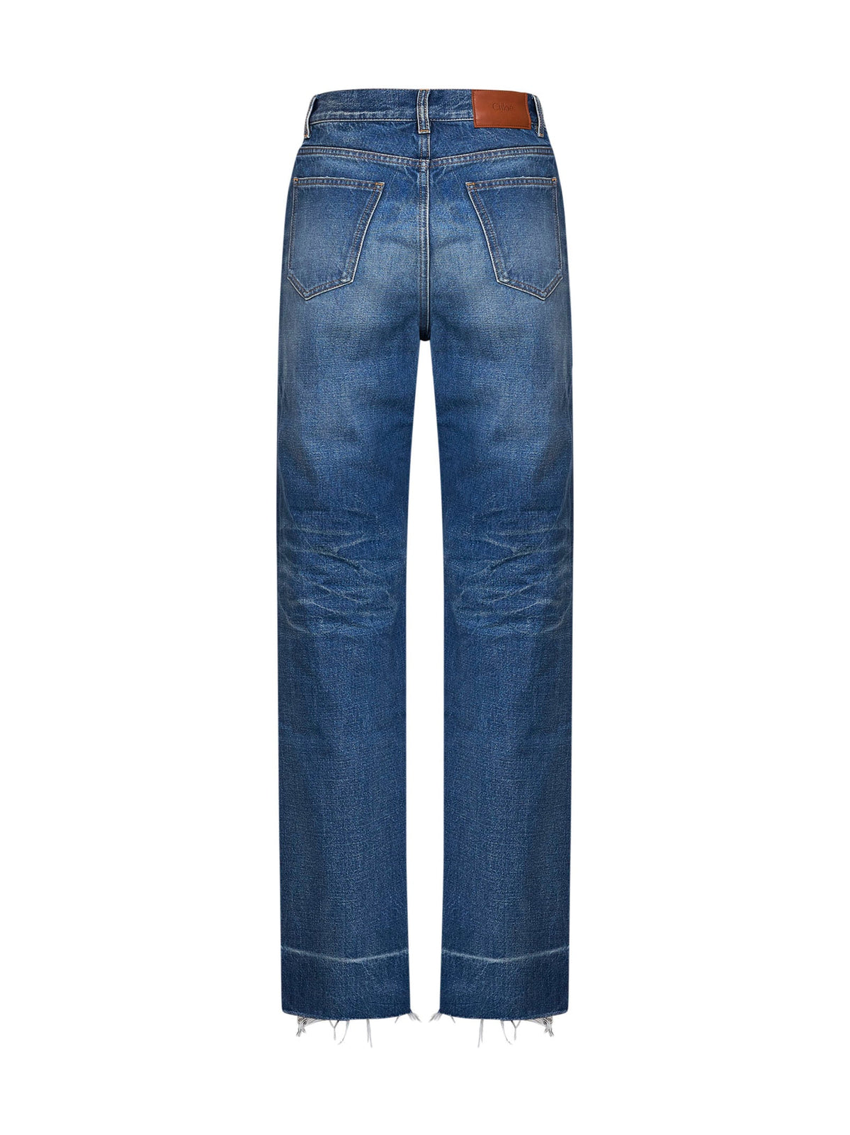 Chloé Women Dark Cobalt Denim High-Rise Straight-Leg Jeans CHLOE