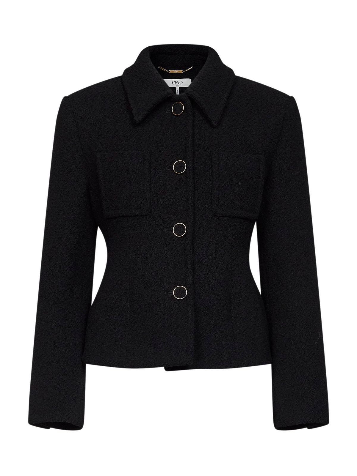 Chloé Women Black Wool Blend Bouclette Jacket CHLOE