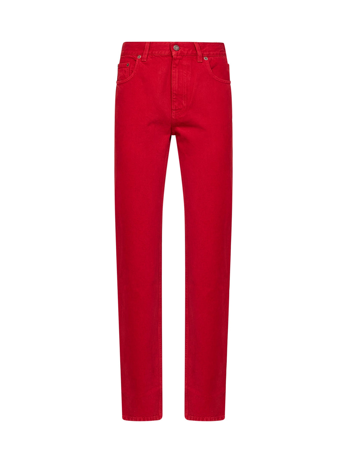 Chloé Women Berry Red Cotton Denim Slim Jeans CHLOE