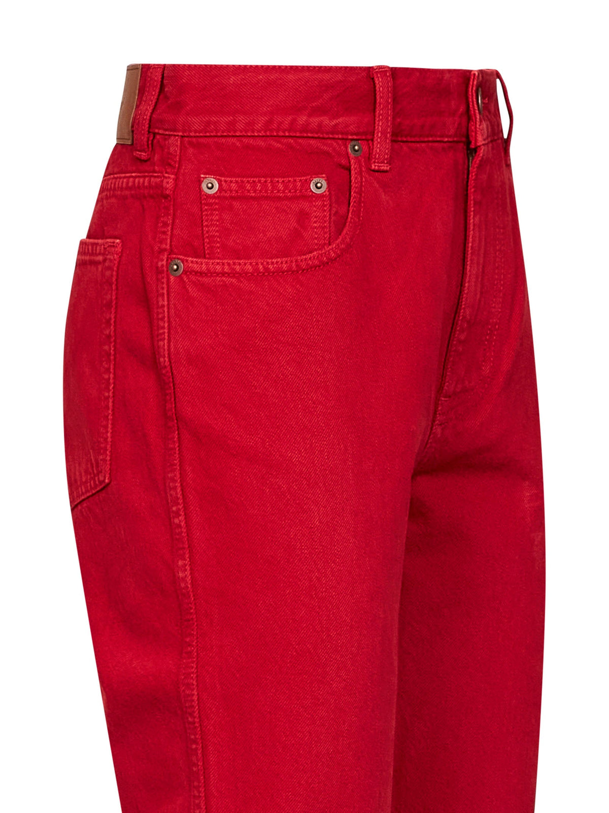 Chloé Women Berry Red Cotton Denim Slim Jeans CHLOE