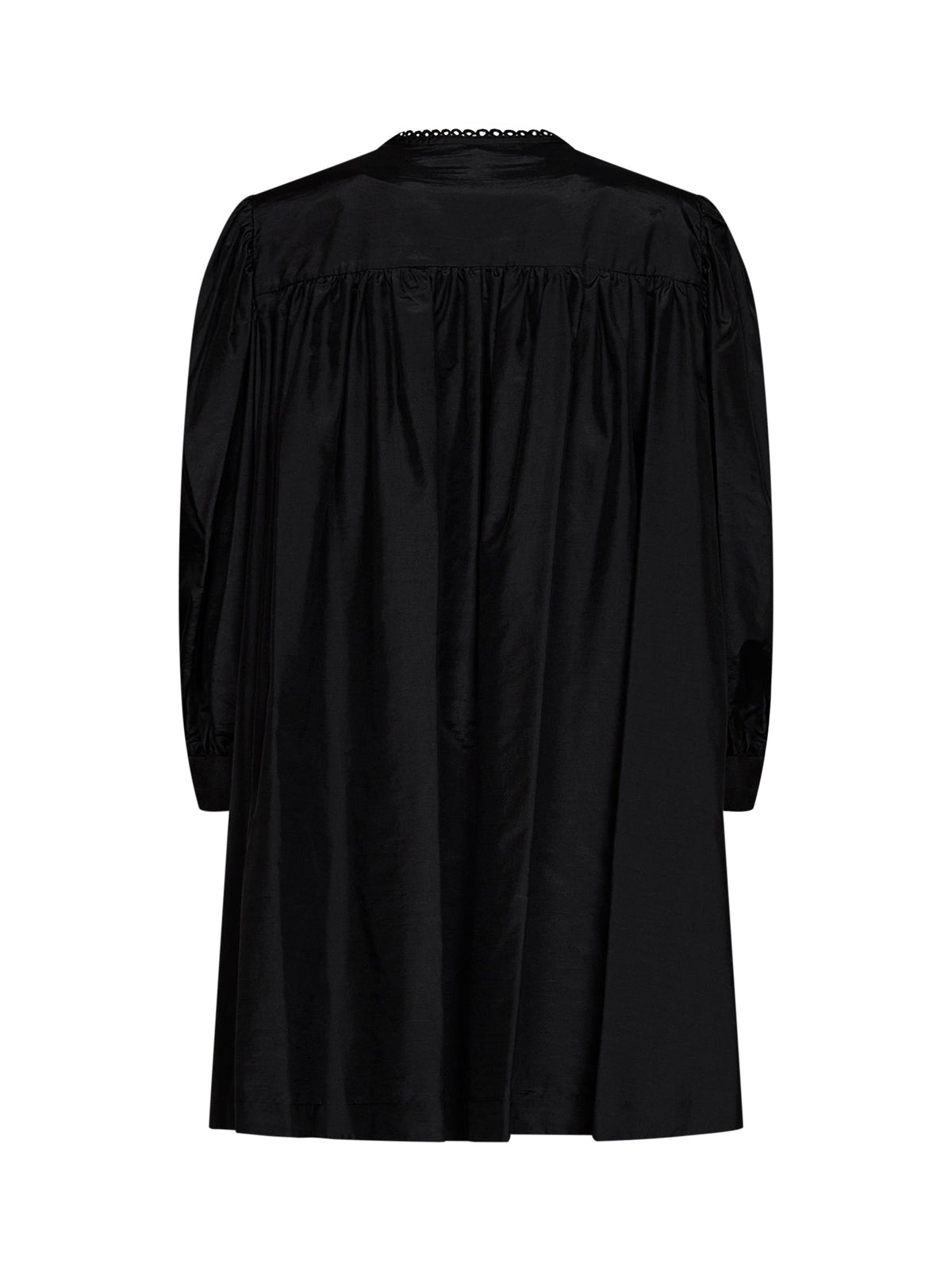 Chloé Women Black Technical Taffeta Long-Sleeved Mini Dress CHLOE