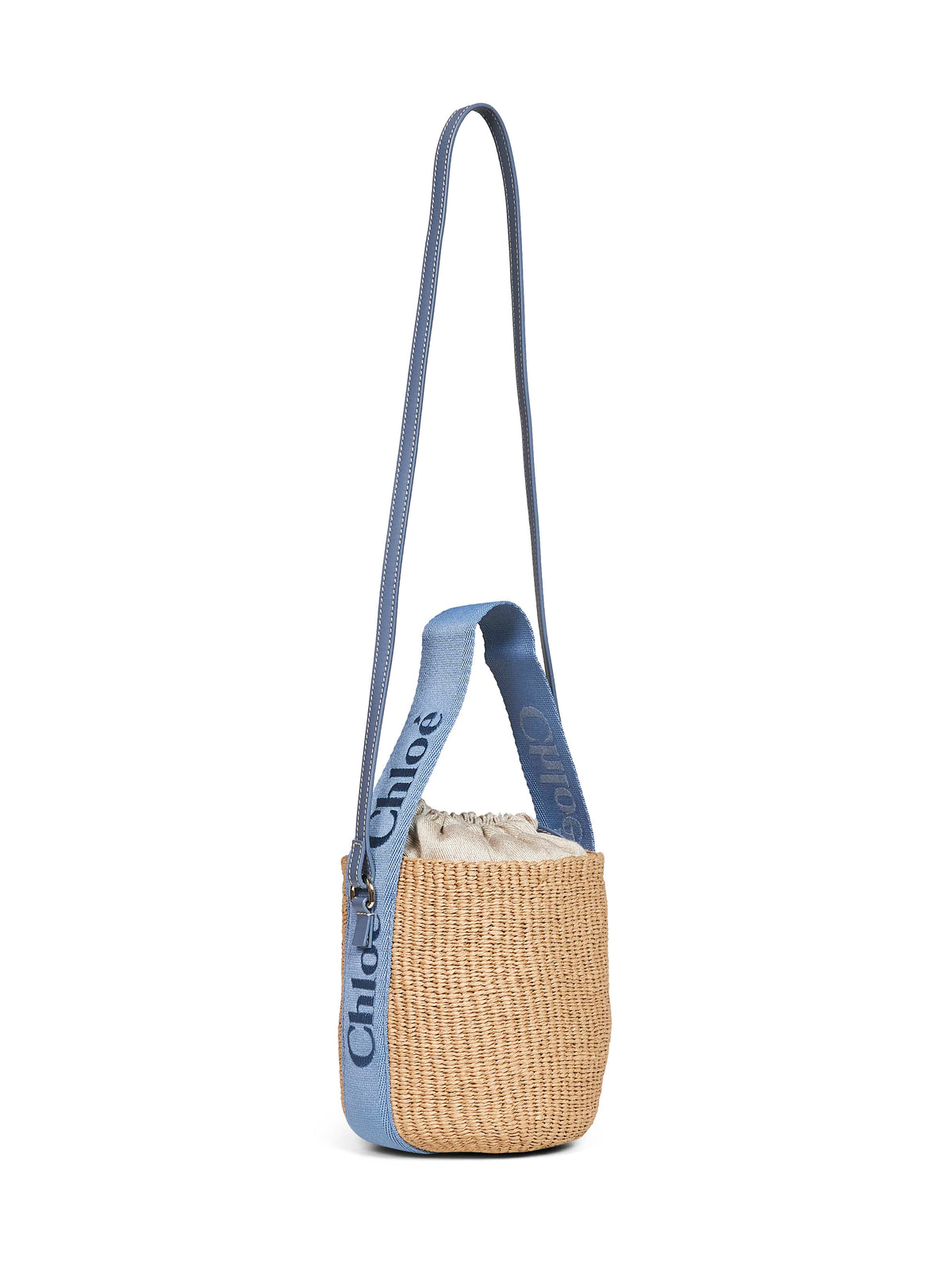 Chloé Women Ashes Blue Woody Small Basket Bag CHLOE