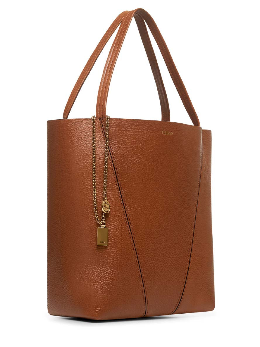 Chloé Women Clay Brown Chloé Spin Tote Bag CHLOE