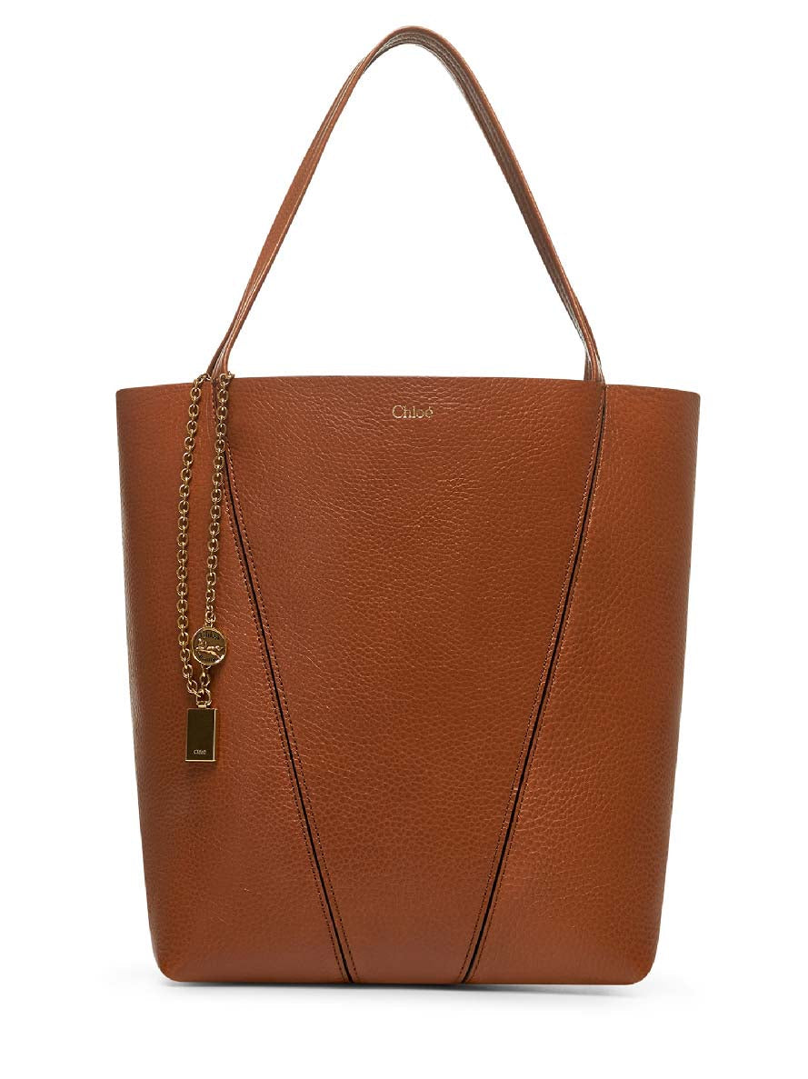 Chloé Women Clay Brown Chloé Spin Tote Bag CHLOE