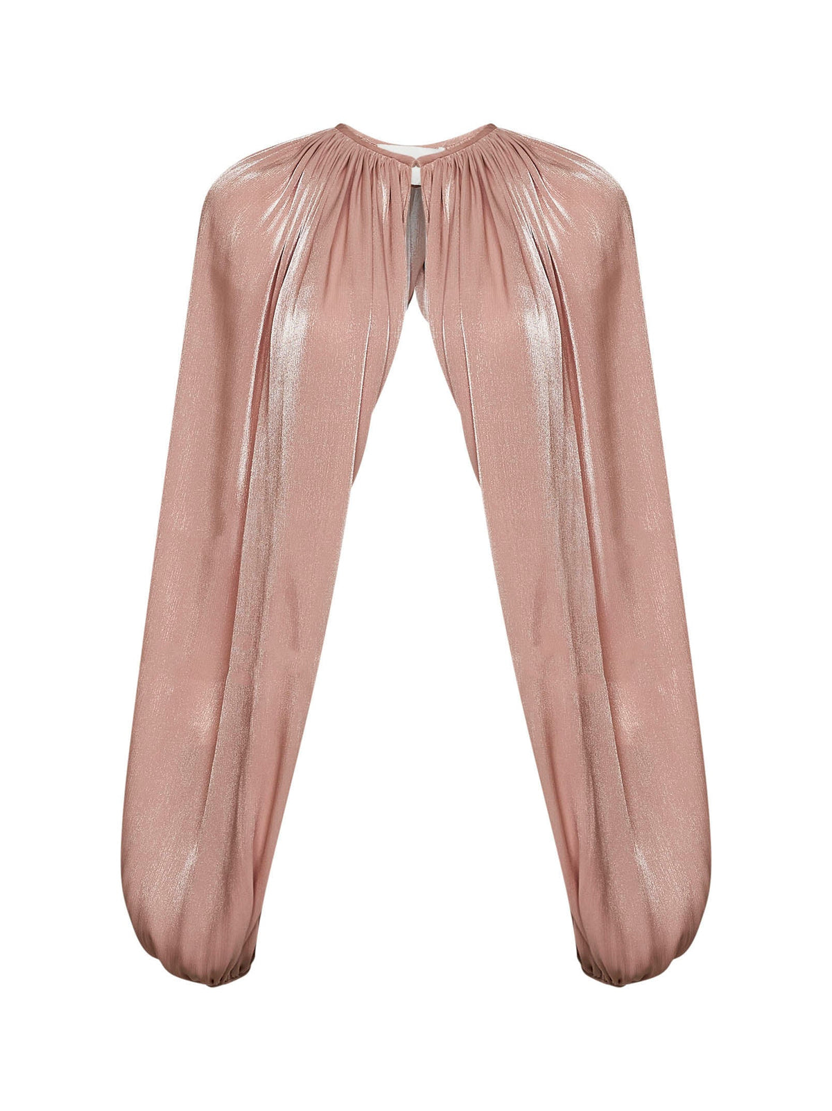 Costarellos Women Nude Pink Lurex Georgette Sida Bolero Jacket COSTARELLOS