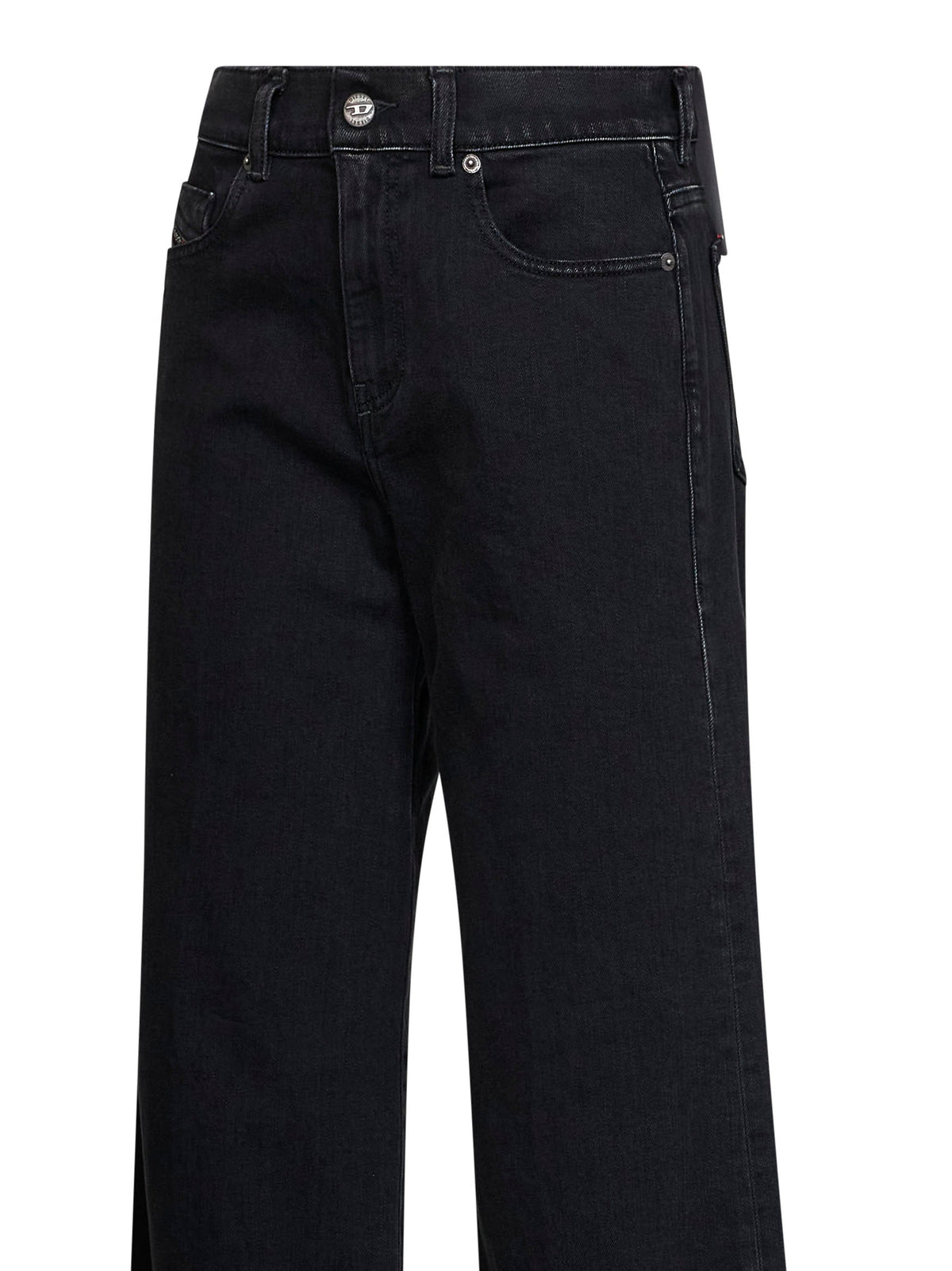 Diesel Women Black Comfort Denim Flare Medium Waist 1978 D-Akemi Jeans DIESEL