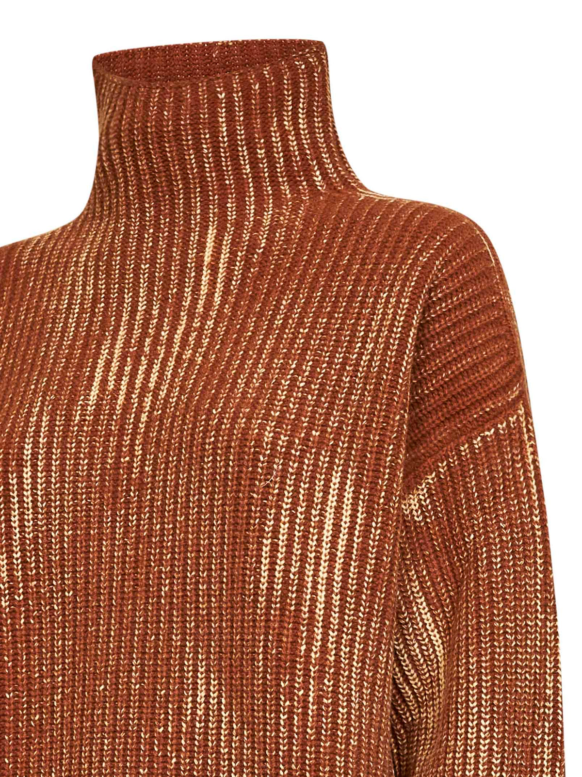 Diesel Women Brown Ribbed Wool-Blend M-Amet Sweater DIESEL