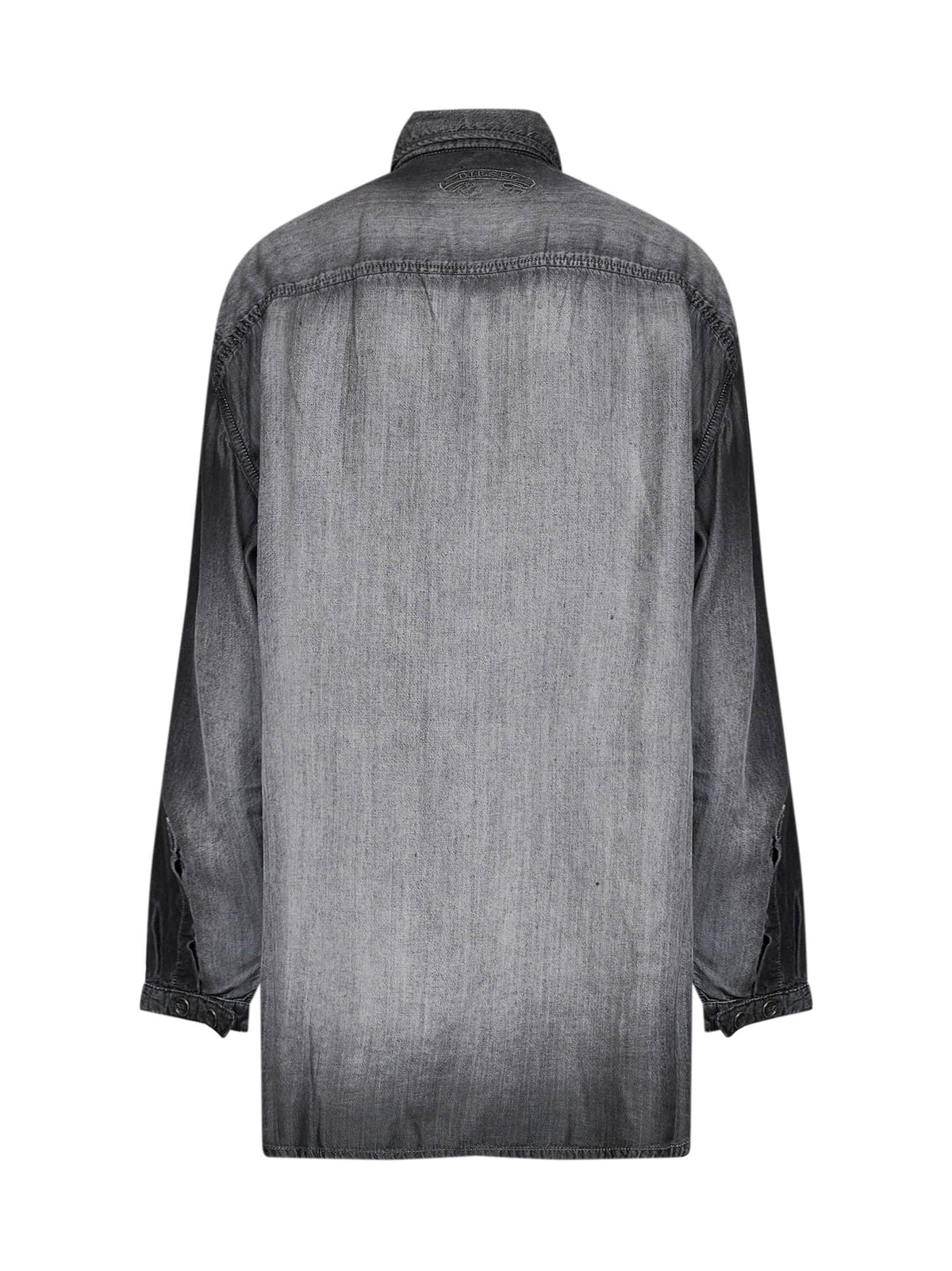 Diesel Women Grey Coated Fluid Denim De-Arven-S Shirt DIESEL