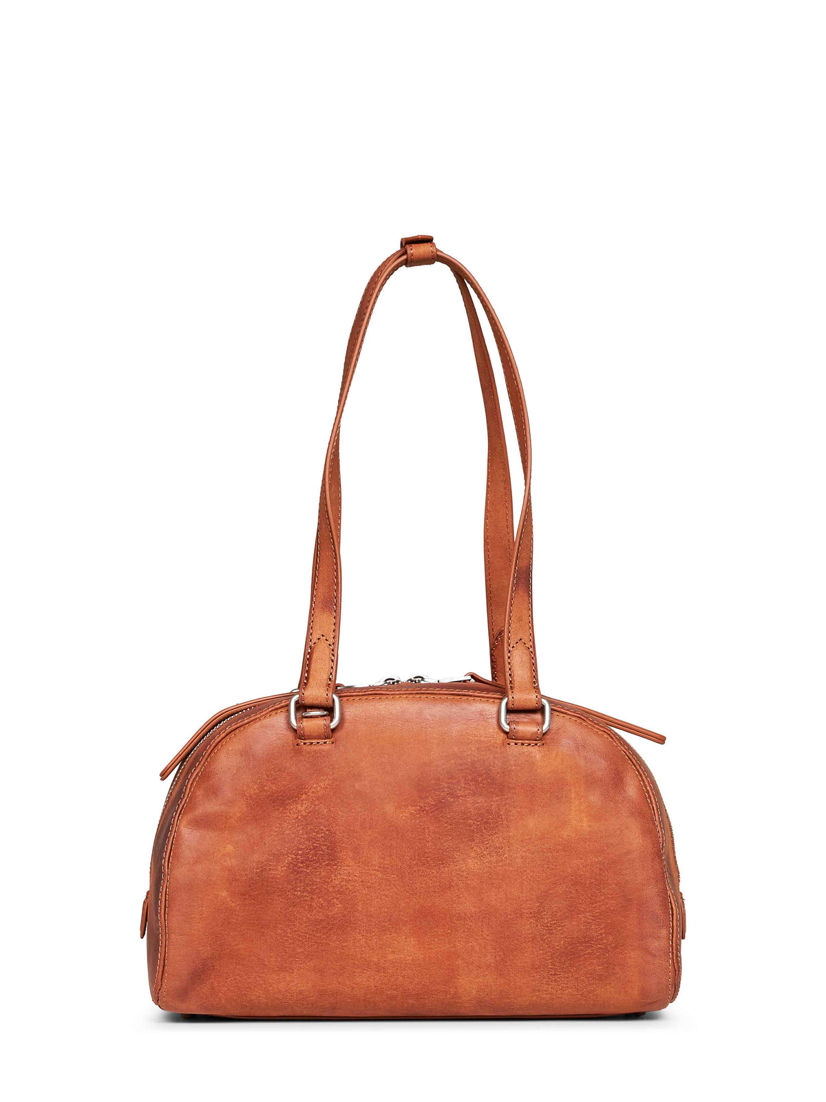 Diesel Women Medium Brown 1Dr Dome Soft Shoulder Bowling Bag DIESEL