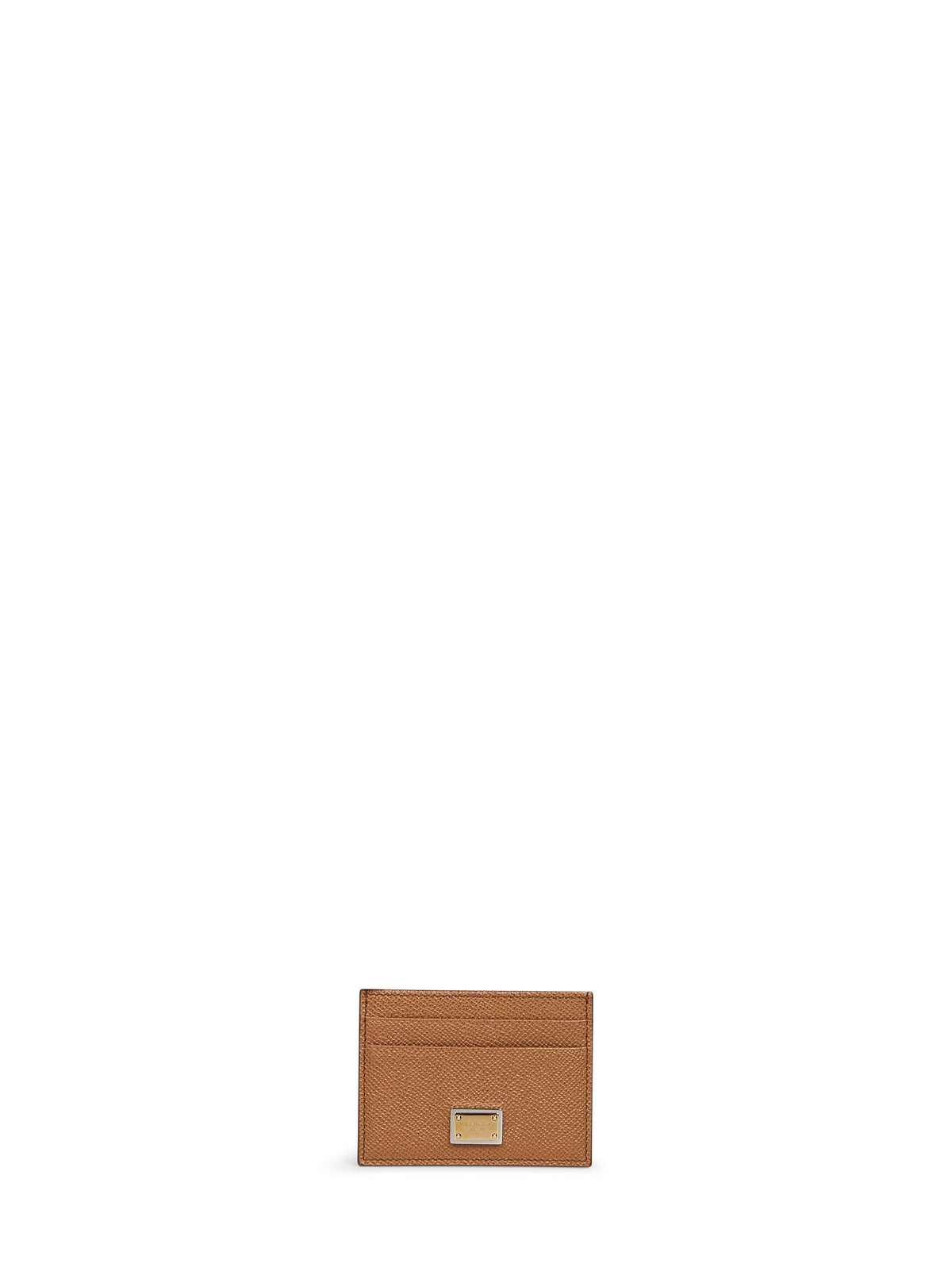 Dolce & Gabbana Women Caramel Dauphine Calf Leather Card Holder DOLCE & GABBANA