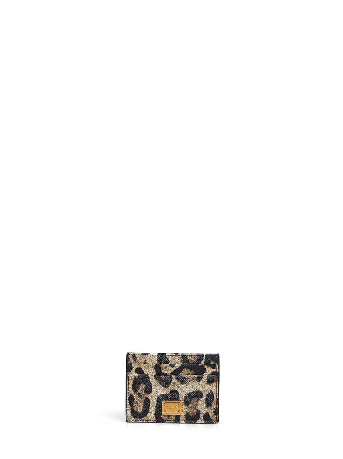 Dolce & Gabbana Women Leo-Print Dauphine Card Holder With Logo Tag DOLCE & GABBANA