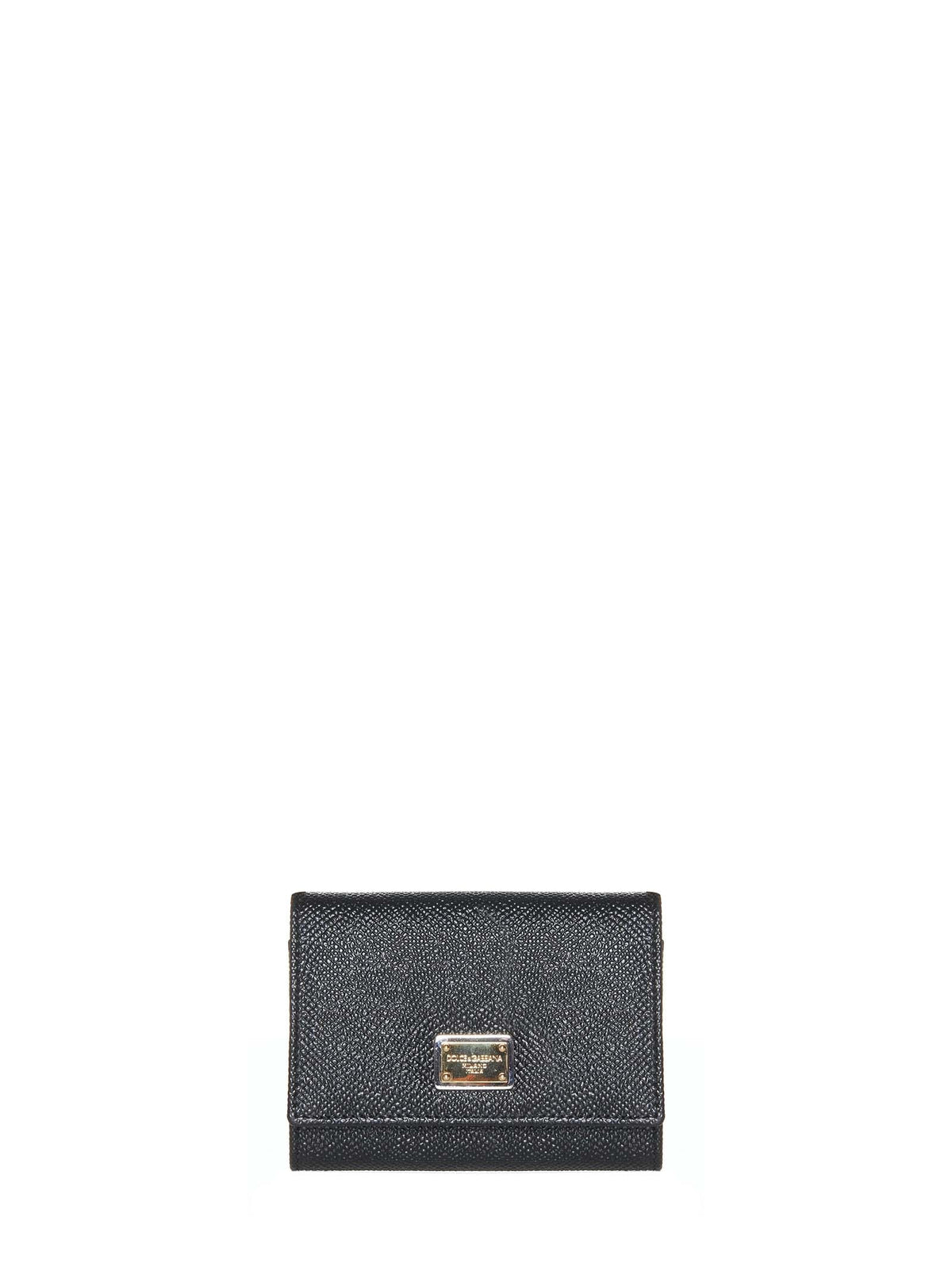 Dolce & Gabbana Women Black Dauphine Leather Wallet DOLCE & GABBANA