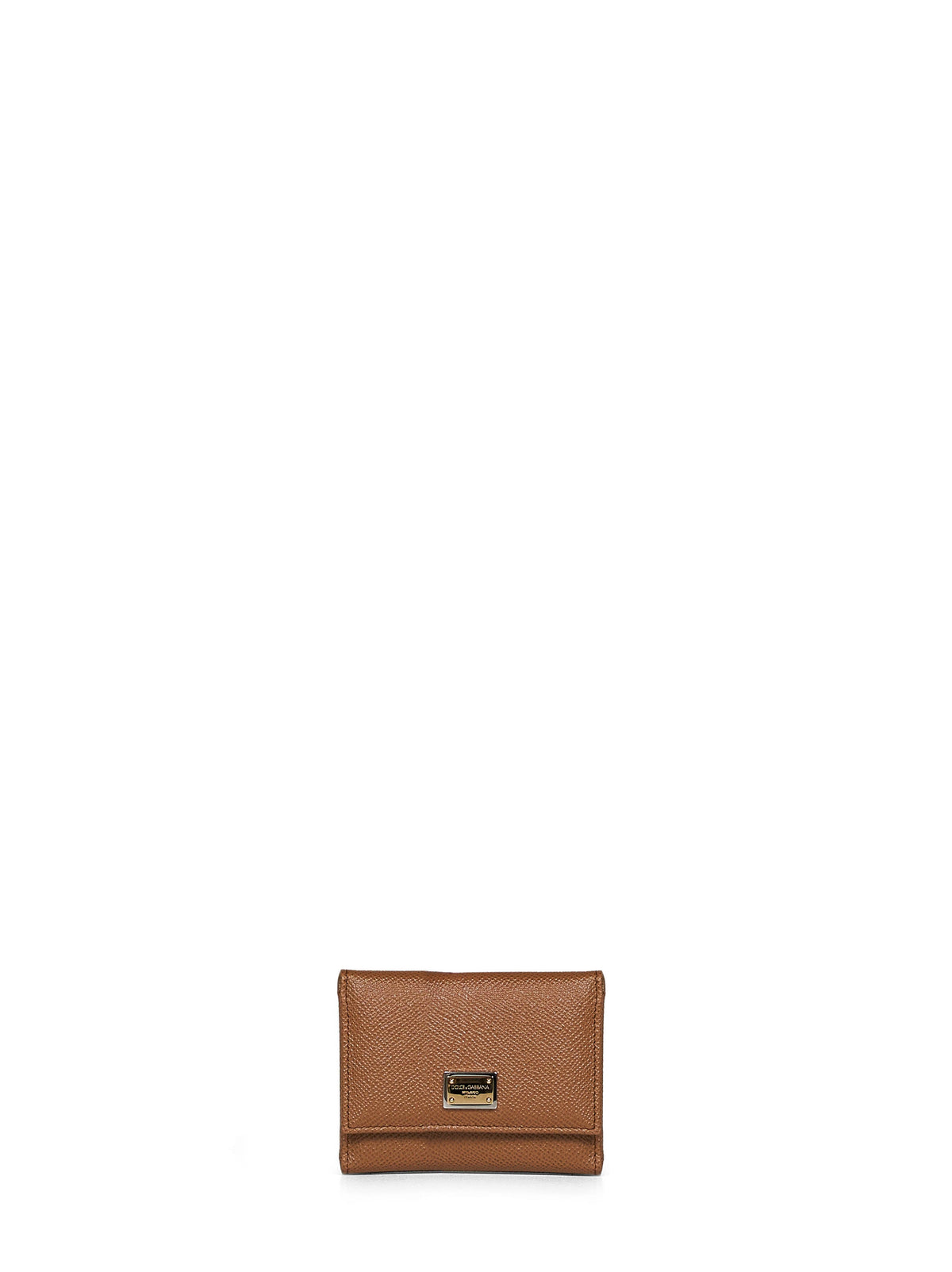 Dolce & Gabbana Women Caramel Dauphine Leather French Flap Wallet DOLCE & GABBANA