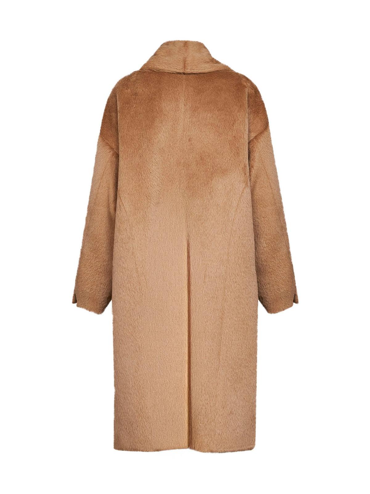 Dolce & Gabbana Women Dark Beige Alpaca And Virgin Wool Scarf Coat DOLCE & GABBANA