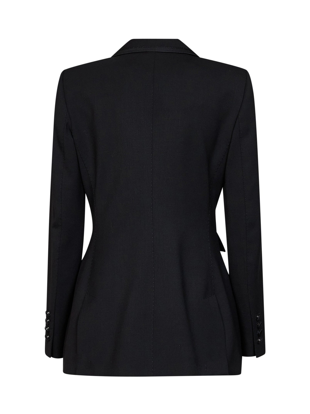 Dolce & Gabbana Women Black Stretch Twill Turlington Double-Breasted Jacket DOLCE & GABBANA