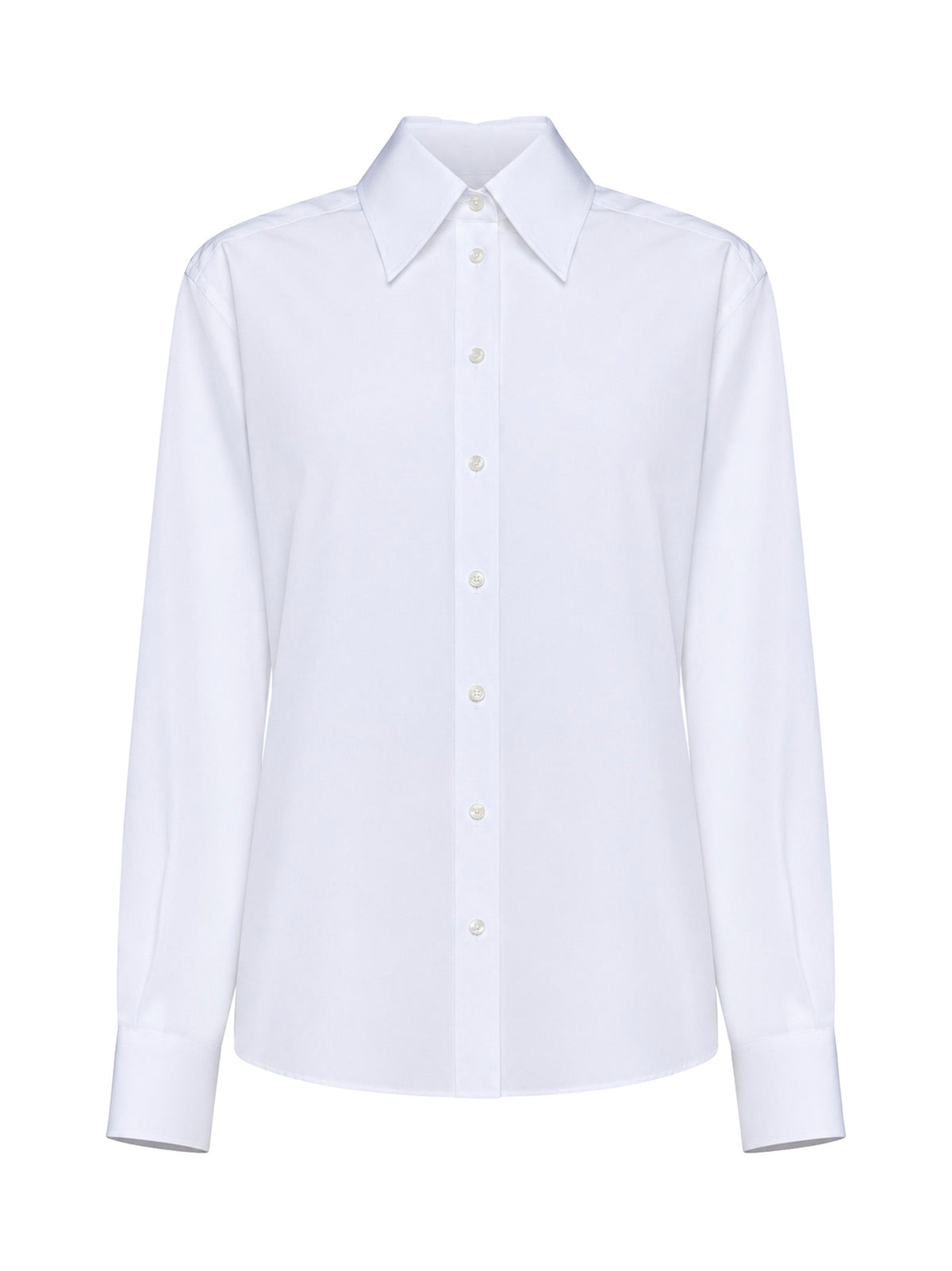 Dolce & Gabbana Women White Cotton Poplin Shirt With Double Collar DOLCE & GABBANA