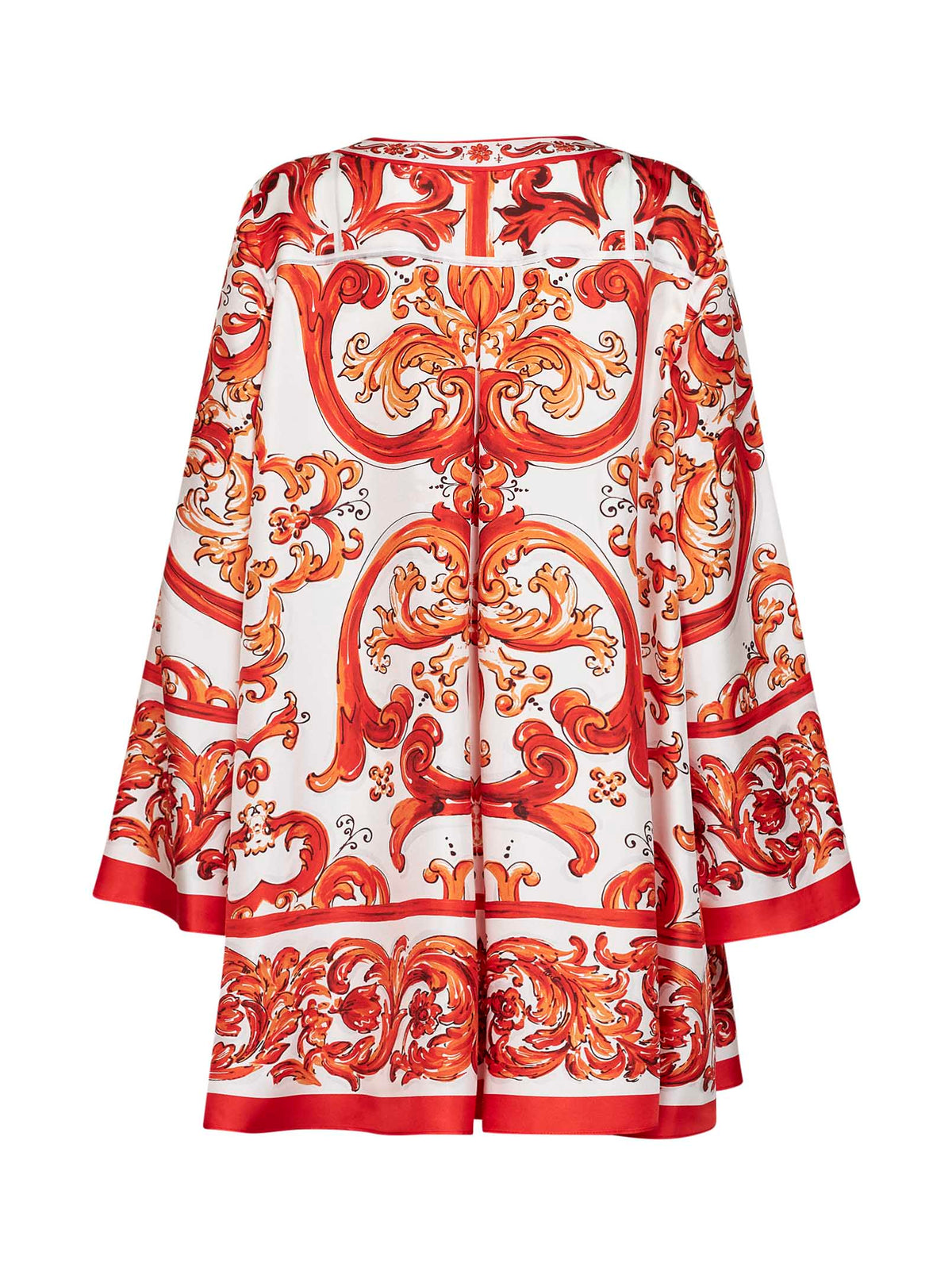 Dolce & Gabbana Women Maiolica-Print Silk Twill Kaftan Mini Dress DOLCE & GABBANA