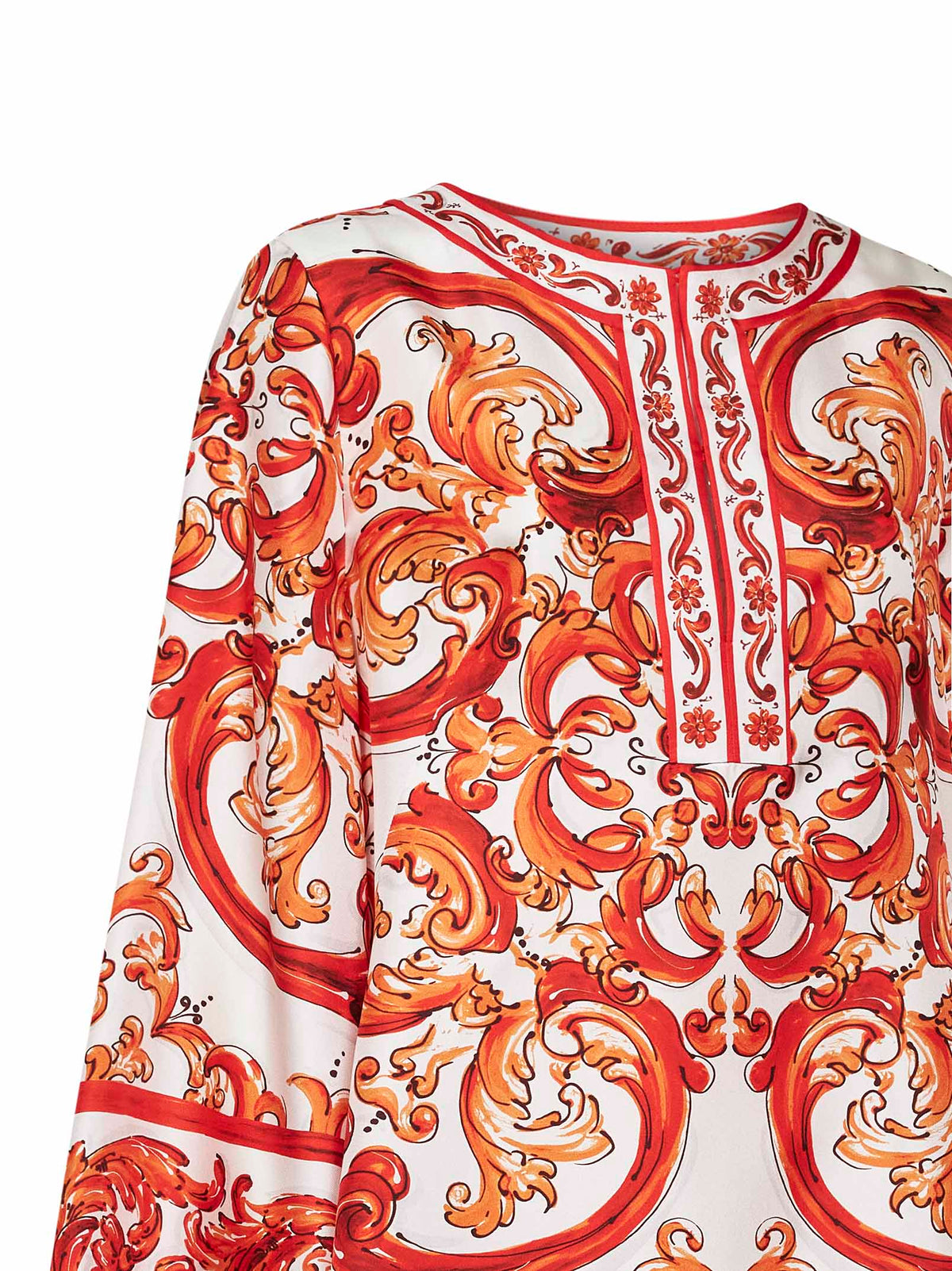 Dolce & Gabbana Women Maiolica-Print Silk Twill Kaftan Mini Dress DOLCE & GABBANA