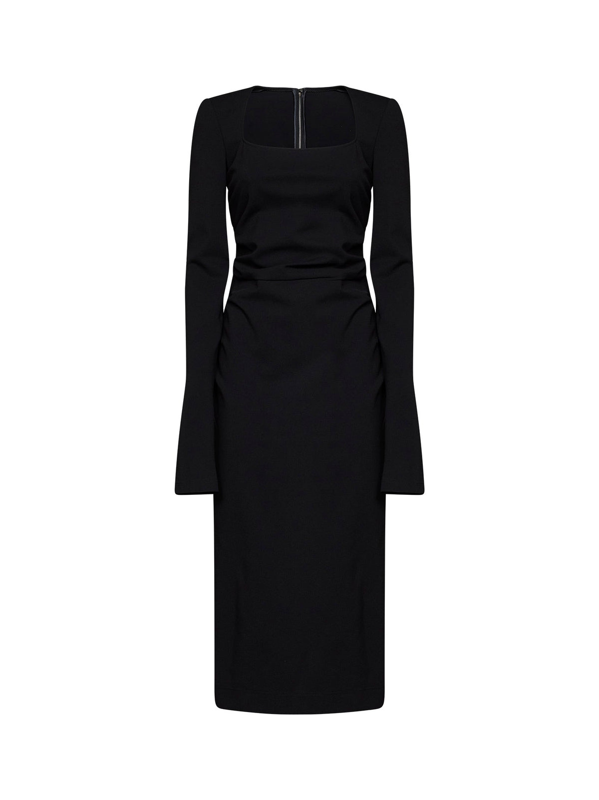 Dolce & Gabbana Women Black Jersey Midi Sheath Dress DOLCE & GABBANA