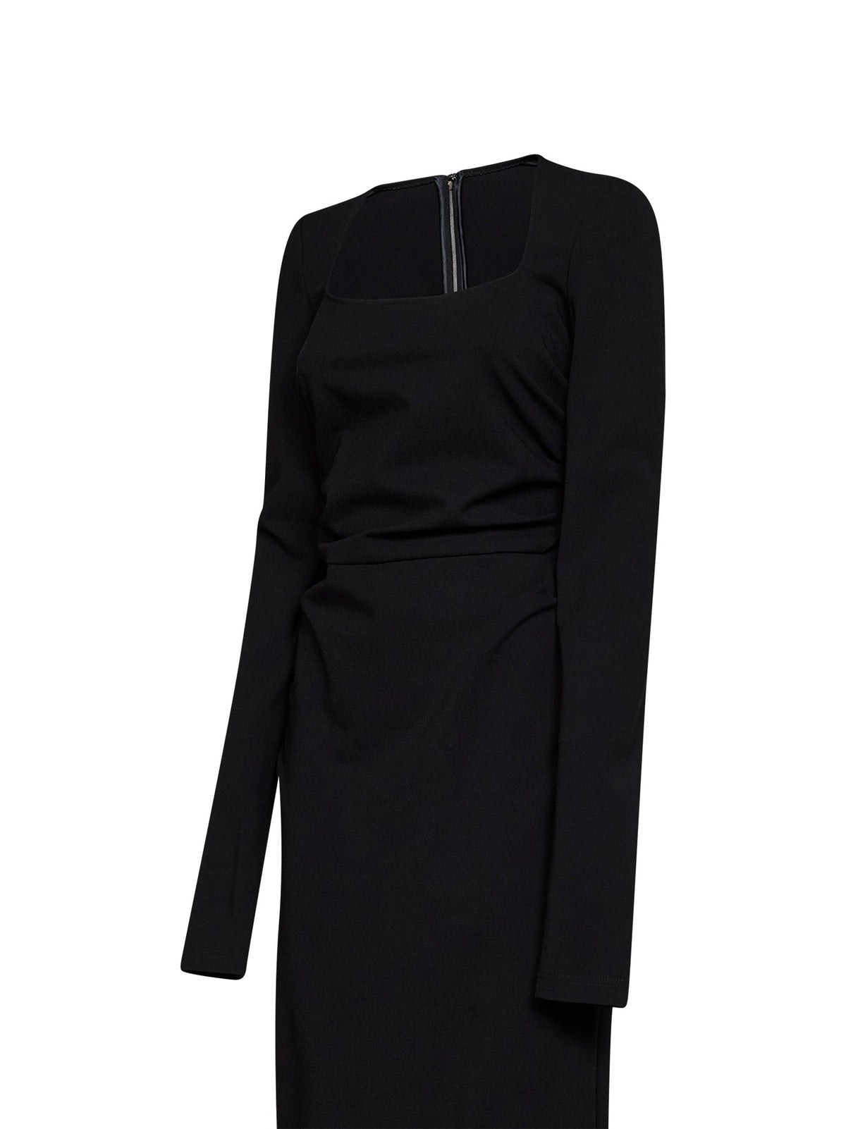 Dolce & Gabbana Women Black Jersey Midi Sheath Dress DOLCE & GABBANA