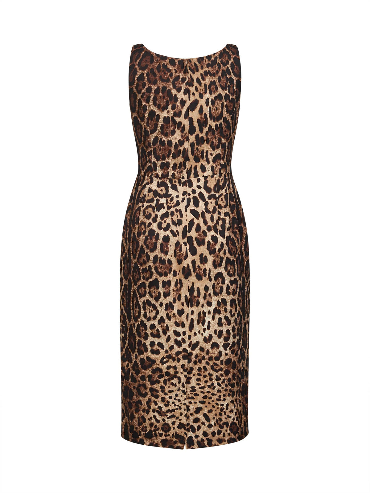 Dolce & Gabbana Women Leopard Printed Stretch Charmeuse Midi Dress DOLCE & GABBANA