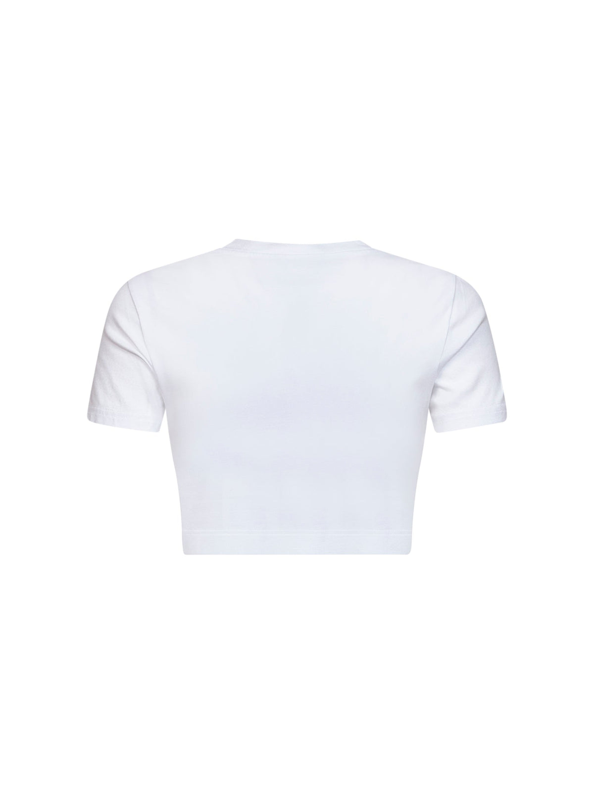 Dolce & Gabbana Women White Stretch Jersey Cropped T-Shirt With Logo DOLCE & GABBANA