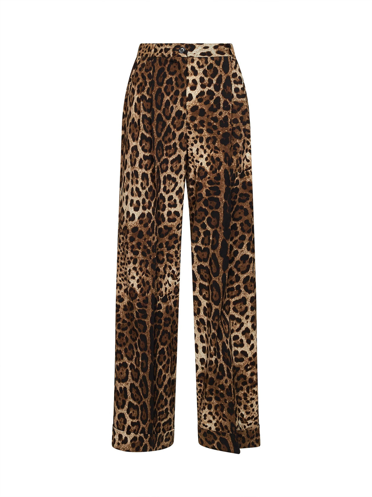 Dolce & Gabbana Women Leo-Print Stretch Wool Wide-Leg Trousers DOLCE & GABBANA